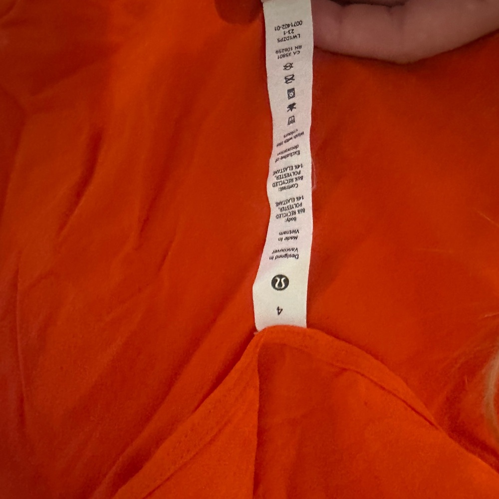 lululemon athletica Orange Tank Top